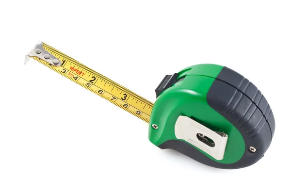Retractable measuring tape in white — Stock Photo, Image