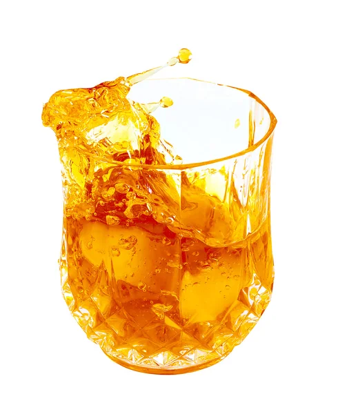Splashing golden liquor — Stock Photo, Image