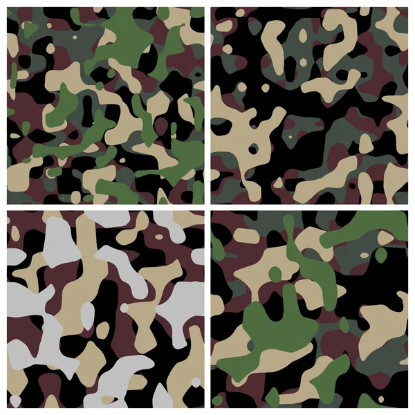 Diferentes texturas de camuflaje militar — Foto de Stock