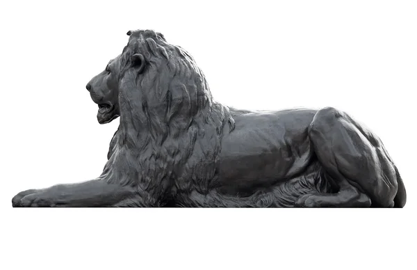 Trafalgar Meydanı bir aslan heykeli — Stok fotoğraf