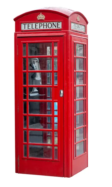 Κόκκινος τηλεφωνικός θάλαμος στο Λονδίνο — Φωτογραφία Αρχείου