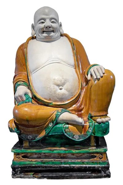 Antica statua cinese che ride buddha — Foto Stock