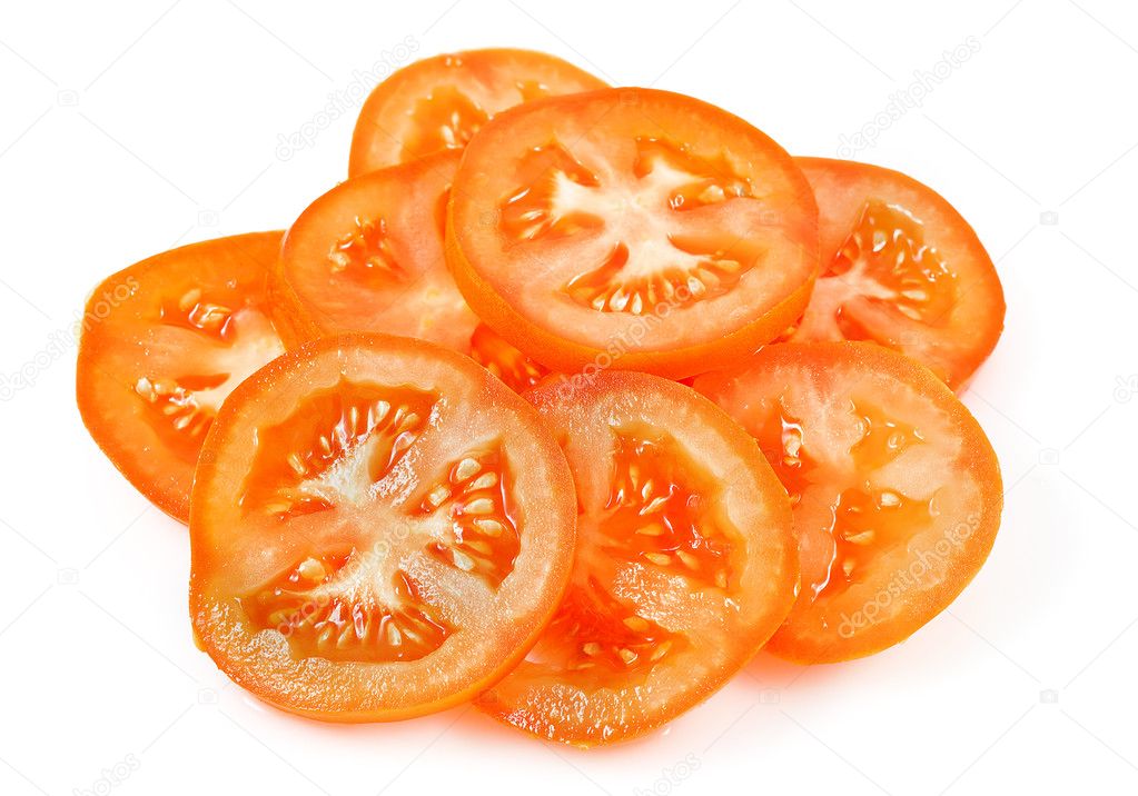 Red tomato slices