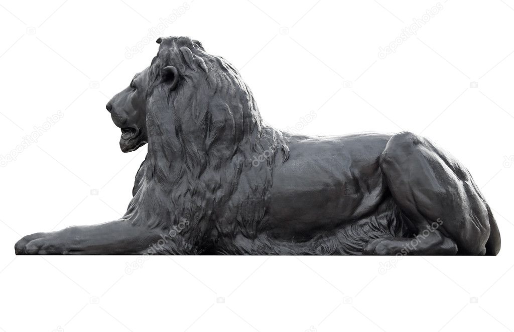 Sculpture of a lion in Trafalgar Square