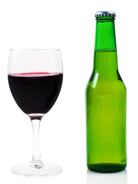 Bicchiere di vino e birra — Foto Stock