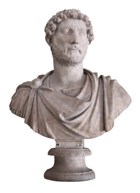 Marble bust of the roman emperor Hadrian clipart