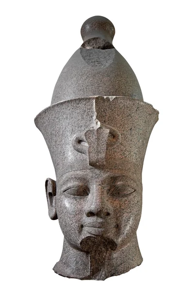 Černá kamenná hlava egyptský faraon — Stock fotografie