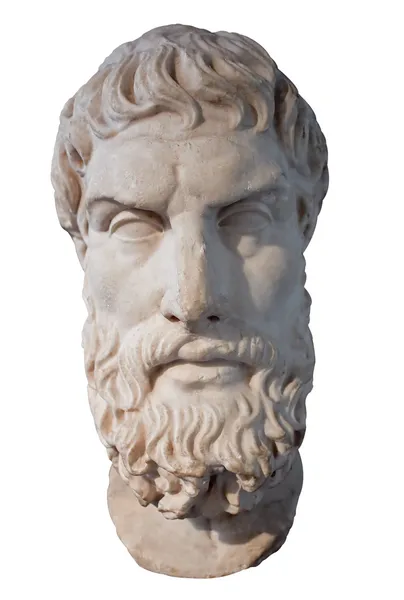 철학자 epikouros의 대리석 머리 — 스톡 사진