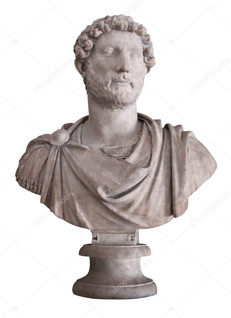 Marble bust of the roman emperor Hadrian