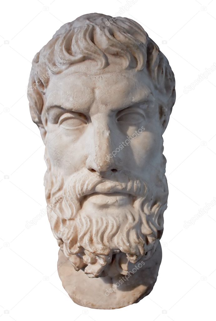 Marble head of the philosopher Epikouros