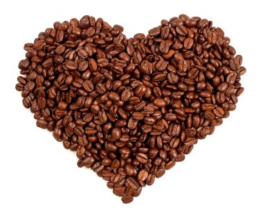 Heart made of coffee beans clipart