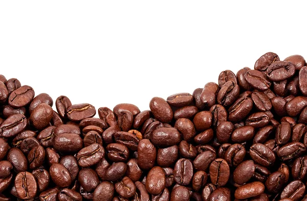 Смажені кавові зерна з копією простору — стокове фото