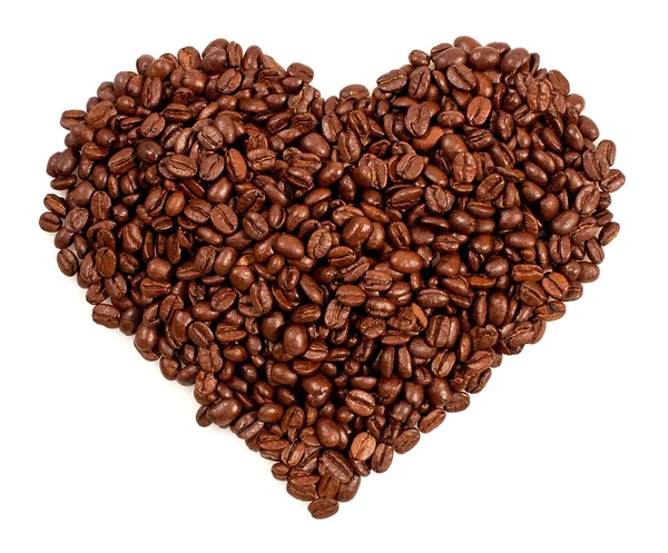 Καρδιά από κόκκους καφέ — Φωτογραφία Αρχείου