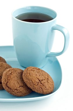Ginger snaps and tea clipart