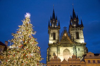 Christmas tree in Prague clipart