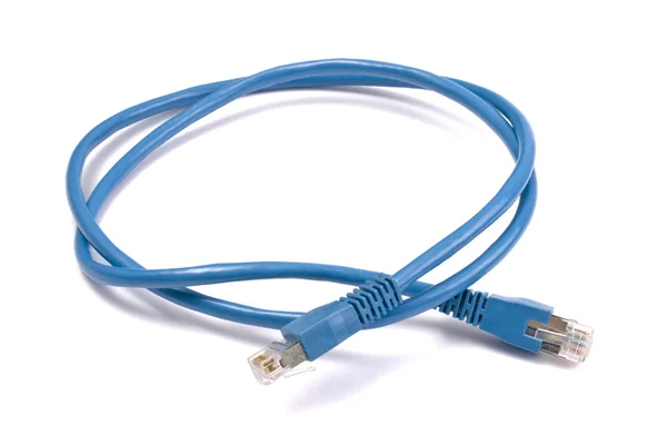 Синій мережний кабель — стокове фото