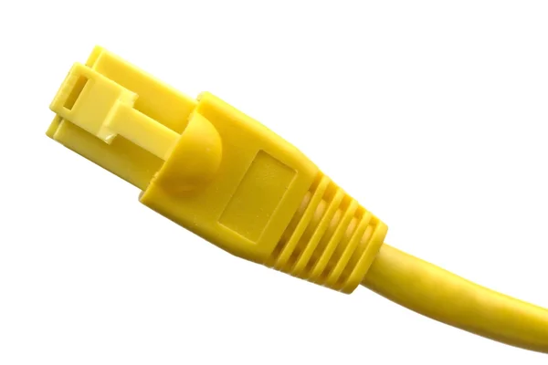 Yellow network plug — Stock Photo, Image
