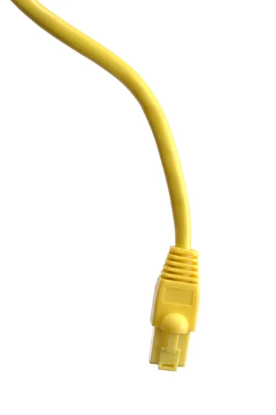Желтый сетевой кабель — стоковое фото