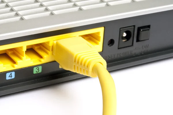 stock image Connected network cable