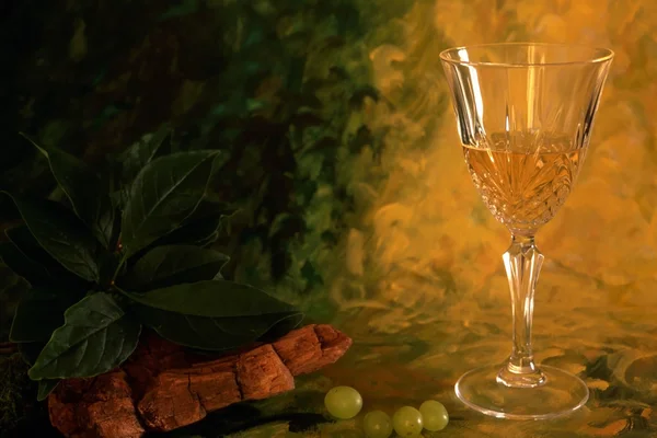 White wine on painted background — Stock Photo, Image