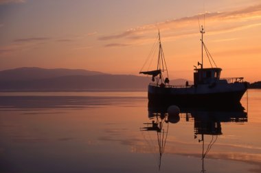 Fishing boat in norway clipart