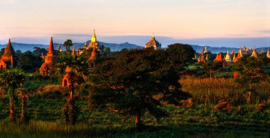 Bagan at Sunset, Myanmar. clipart