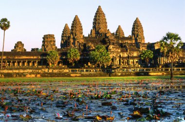 Angkor Wat at sunset, cambodia. clipart