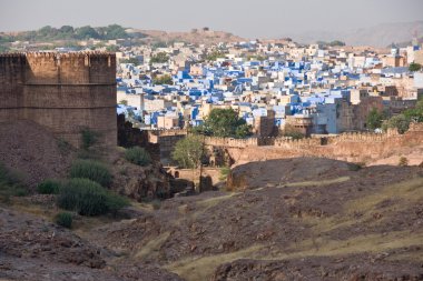 jodhpur, mavi şehir manzarası.