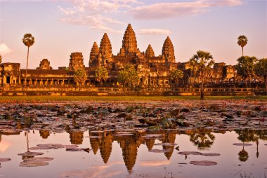 Angkor Wat at sunset, cambodia. clipart