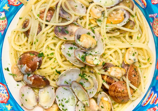 Spaghetti med muslinger - Stock-foto