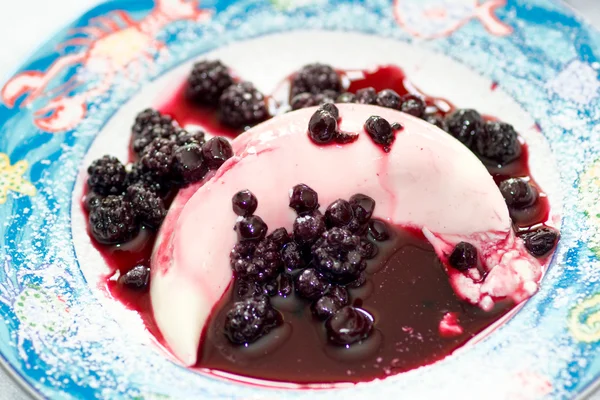 Delicious Panna cotta with mix berry — Stock Photo, Image