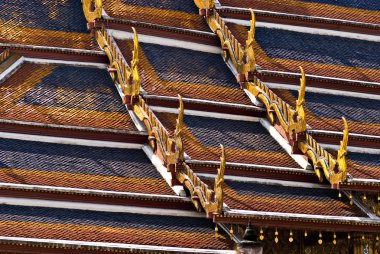 çatı wat phra kaeo Tapınak, bangkok, Tayland