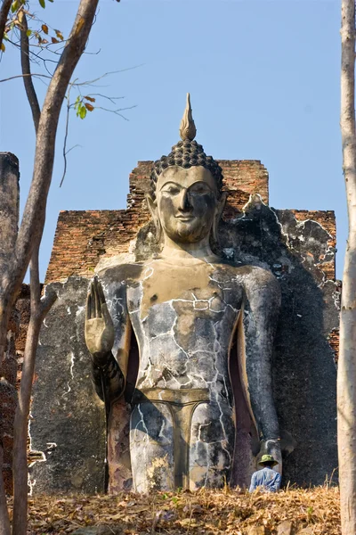 Buddha vid wat sa si, sukhothai, thailand, — Stockfoto