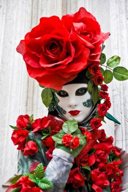 Rose Mask, Venice, Carnival 2008. clipart