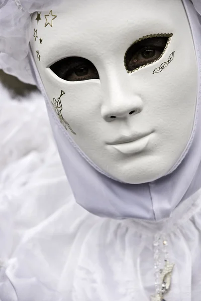Máscara Branca, Veneza . — Fotografia de Stock