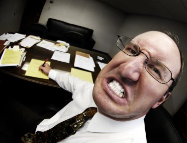 Mean Boss in Office clipart