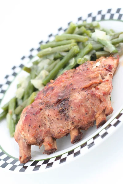 Ribs with green beans