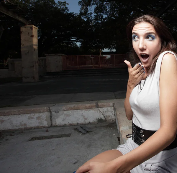 Woman in shock — Stock Photo, Image