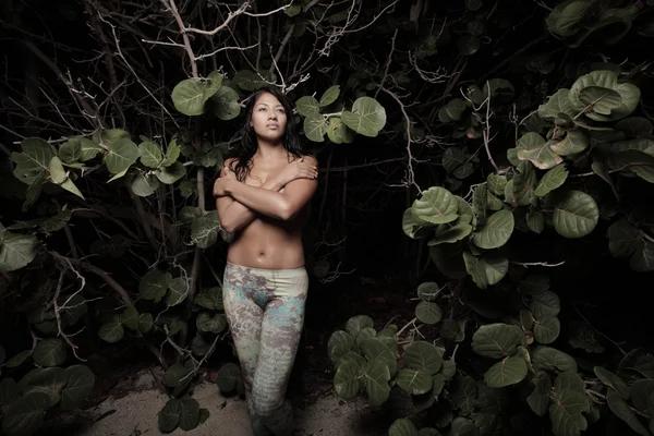 Mulher de topless em um ambiente de natureza — Fotografia de Stock