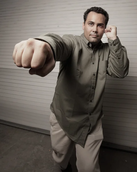 Man punching his fist — Stock Photo, Image