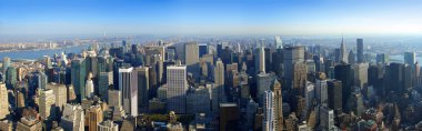 Manhattan'ın havadan panoramik görünümü