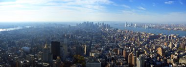 Panoramic view over lower Manhattan clipart