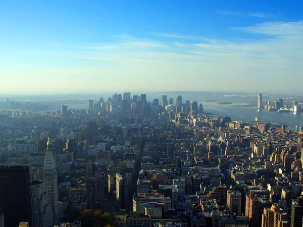 Вид с воздуха на нижний Манхэттен — стоковое фото