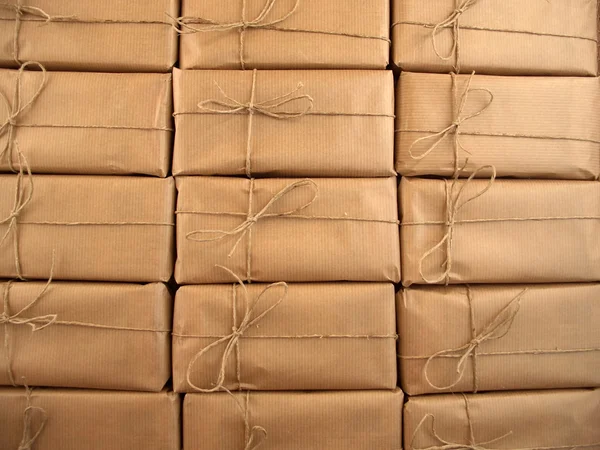 Pakiety brązowy granica — Zdjęcie stockowe