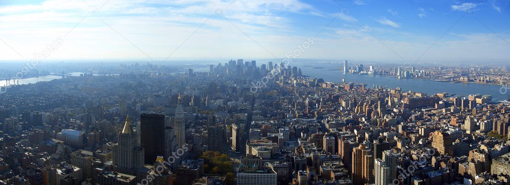 Panoramic view over lower Manhattan