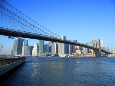 Brooklyn bridge and lower Manhattan clipart