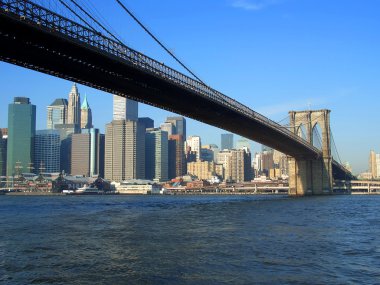 Brooklyn bridge and lower Manhattan clipart