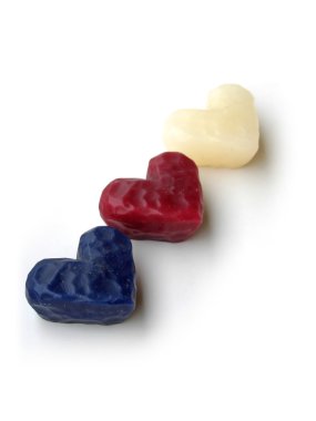 Three wax hearts, diagonal clipart