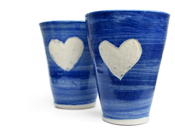 Mavi aşk kupaları — Stok fotoğraf