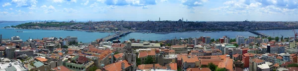 Golden horn pano from Galata tower — Stock Photo, Image
